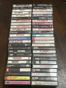 1970-80s Cassette Tape Lot (50) GETESTET U2 Cars Boston Police ZZ Top - Bild 1 von 12