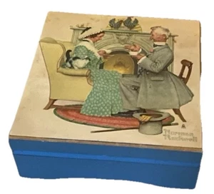 Vintage Schmid 1974 Norman Rockwell "Try to Remember" handbemalte Spieluhr - Bild 1 von 9