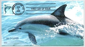 #4388 DOLPHIN STAMP FIRST DAY OF ISSUE , BGC FDC - Picture 1 of 1