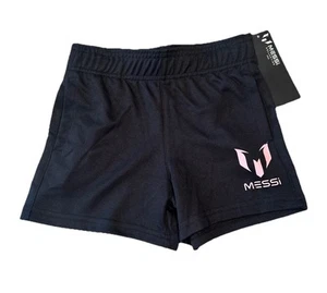 NWT Boys Old Navy Messi Collection Soccer Shorts XS Size 5 Black Pink Athletic - Picture 1 of 4