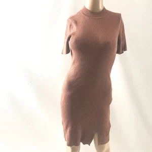 Black Abercrombie Ribbed Sweater Dress Mock Neck XS Tall - Picture 1 of 5