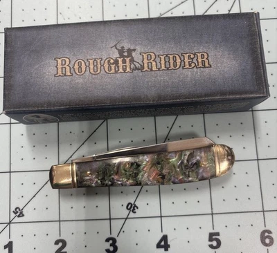Rough Rider RR337, Mini Trapper Imitation Abalone, 3-1/2", 2 BL With Blue Box - Image 1 of 3