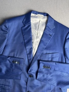 Belvest Suit Jacket Men’s 50L Blue Cashmere 7% Silk Italy 2 Button Sports Coat - Picture 1 of 19