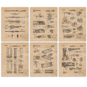 Classic Stoner Rifles Patent Prints 6 (8x10) for Home Work Office Target Range - Picture 1 of 12