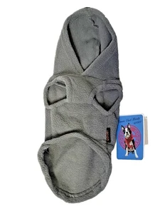Gooby Fleece Vest Hoodie Dog Sweater - Gray, X-Small - Warm Pullover Dog Hood XS - Picture 1 of 6
