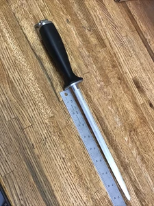 Vintage Wusthof Dreizack 9” Knife Sharpening Honing Rod Steel w/Hanging Loop - Picture 1 of 4