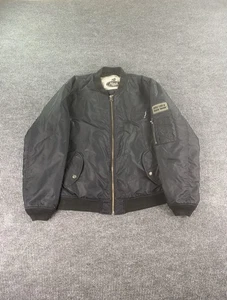 Vintage Mack Trucks Jacket Men XXL Black Bulldog Tough Logo Mechanic Bomber - Picture 1 of 24