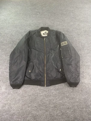 Vintage Mack Trucks Jacket Men XXL Black Bulldog Tough Logo Mechanic Bomber - Image 1 of 4