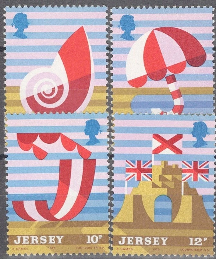 Jersey 124-127 MNH Tourism Beach Flag Umbrella Zayix Stamps 042922M27M - Image 1 of 1