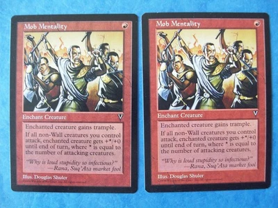 MTG Magic the Gathering MOB MENTALITY VISIONS LP X2 ACTUAL PICTURES - Image 1 of 2