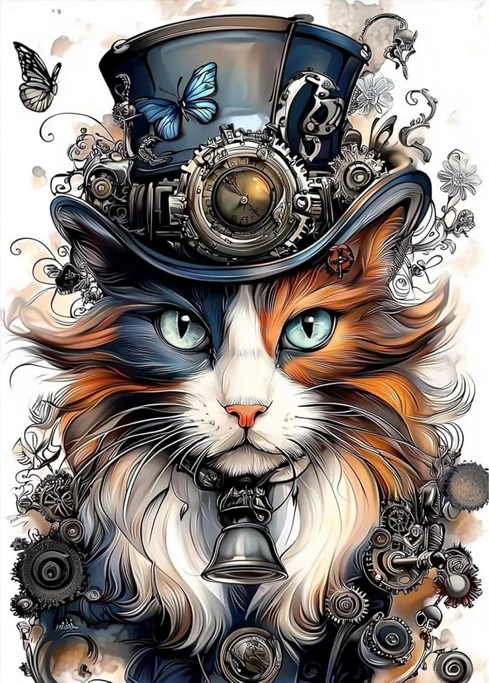 MAXBYE Diamond Painting Art Kits for Adults, 5D Cat Gem Cross Stitch DIY Animal Full