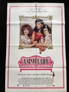 Vintage 1989 Original A Sinful Life Movie Poster 41” X 27” Baby Bump - Bild 1 von 7