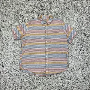 L.L. Camisa Bean Para Hombre XL Lino Abotonada Manga Corta Rayas - Imagen 1 de 4