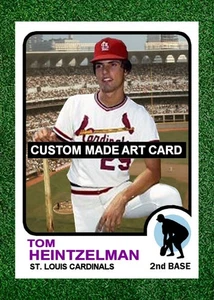 Tom Heintzelman St Louis Cardinals 2024 / 1973 Custom Made Baseball Art Card - Picture 1 of 2