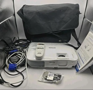 Epson EX3200 Digital LCD Projector H369A Power Cord Remote Cables Paperwork Bag - Picture 1 of 11