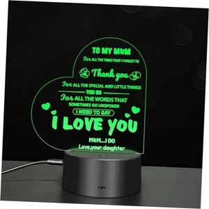 Love Mom 3D Light Birthday Gift for Mom, Color Changing Blessing lamp Bedside - Picture 1 of 7