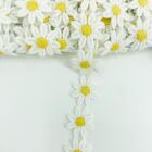 White and Yellow Daisy Flower Trim by the Yard
