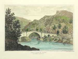 Gales Brecon Beacons Pont Llyn Ar Avanc Llangorse Lake 1813 impresión grabada suave - Imagen 1 de 3