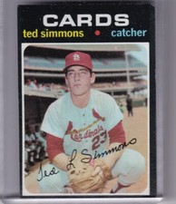 1971 TOPPS #117 TED SIMMONS ROOKIE RC ST. LOUIS CARDINALS 0213