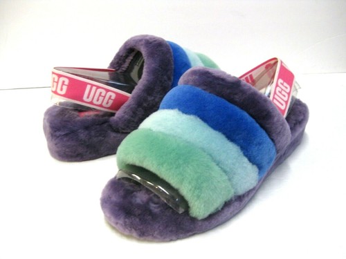SANDALO UGG FLUFF YEAH SLIDE ARCOBALENO UOMO DONNA MULTICOLORE US UOMO 9 DONNA 11