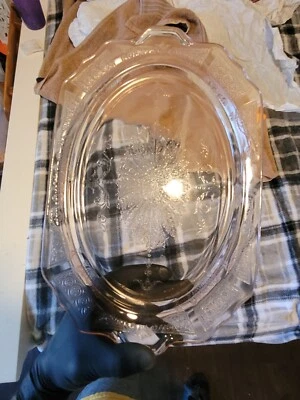 Anchor Hocking Mayfair Open Depression Glass Divided Celery Dish - Image 1 of 4