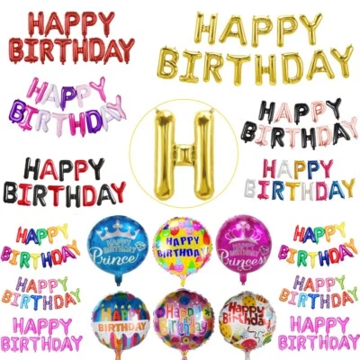 Happy Birthday Balloons 18" Round Foil Printed Kids Birthday Theme Party DECOR  - Image 1 of 2