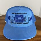 Vintage 1978 Mada Mexico Golf And Tennis Blue Mesh Snapback Hat Adjustable Cap