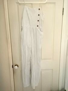 Pantsuit ALLY White Pinstripe Medium