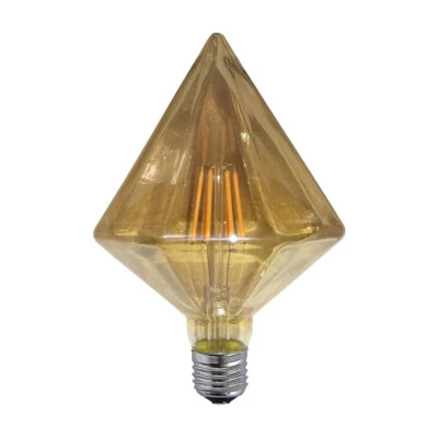 Lampadina filamento  prisma ambra e27 4 watt stile vintage retro luce decorativa - Immagine 1 di 2
