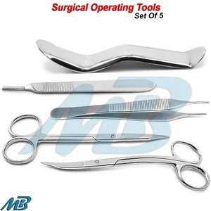 Set Of 5 Surgical Operating Hospital Nursing Medical Tissue Suturing Scissors CE - Picture 1 of 11