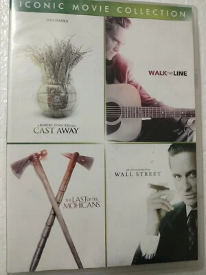 Cast Away - Walk The Line - Wall Street - The Last of Mohicans 4 MOVIE SET DVD - Image 1 of 4
