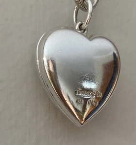 Vintage Tiffany & Co Silver Large Heart Locket Necklace Pendant Charm RARE - Picture 1 of 12