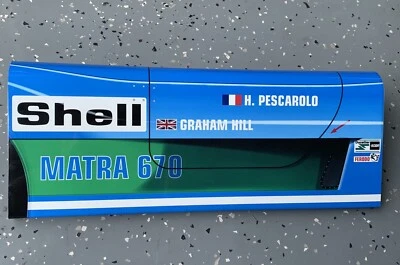 WOW!!! 1972 Matra Simca Lemans Race Side View Sign Graham Hill Henry Pescarolo - Image 1 of 4