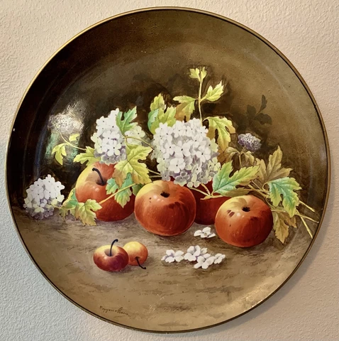 ANTIQUE SCI LAVENO CERAMICA 17” DIA. PLATE CHARGER HAND PAINTED REGGIORI MARCO Cover