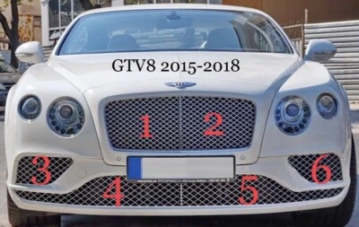 Juego completo de parrilla delantera Bentley GT GTC Speed 6 piezas Matrix Chrome 2016 encendido - Imagen 1 de 4