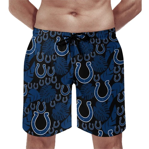 Indianapolis Colts Men's Beach Pants Quick Drying Swim Shorts with Mesh Lining Cover
