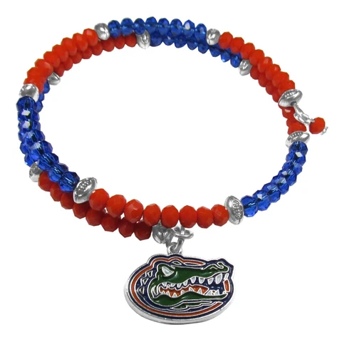 Florida Gators Crystal Memory Wire Bracelet w/ Charm NCAA Licensed Jewelry Cover