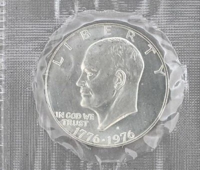 1976 S Eisenhower Dollar BU 40% Silver Bicentennial US Coin IKE Mint Cello! - Image 1 of 3