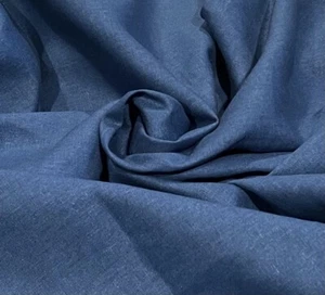 Royal Blue linen fabric 56” Width Sold By The Yard - Picture 1 of 2