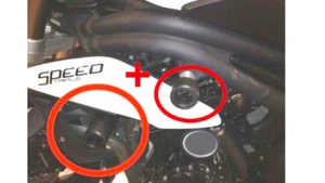 Triumph Speed Triple 2011-2020 Obere + Unten Unfall Pilze Schützer Regler - Picture 1 of 8