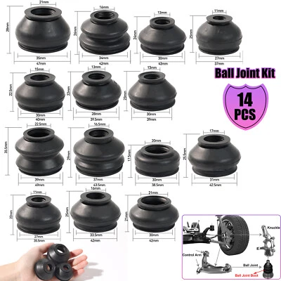 14Pcs Universal Car Multipack Ball Joint Boot Dust Cover Track Tie Rods End Kits Foto 1 de 4