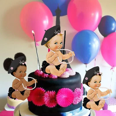 Centro de mesa Paris Tema Niña Recortes Cumpleaños Baby Shower Fiesta Decoración Foto 1 de 4