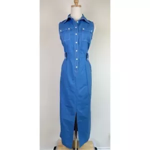 Danny & Nicole Vintage Linen Sleeveless Shirt Dress - Picture 1 of 10