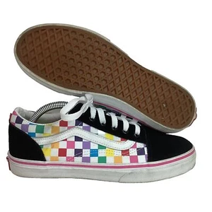 Vans OTW Rainbow Checkered - Youth/Kids Sz 6 - Pride Colorful Suede & Canvas Low - Picture 1 of 8