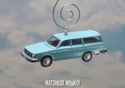 Classic Custom Blue Volvo 245 Estate Station Wagon Christmas Ornament Adorno - Image 1 of 4