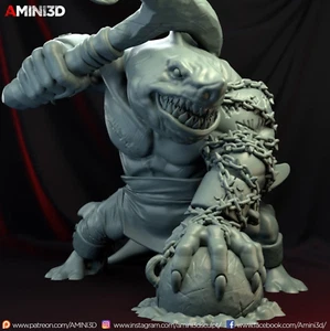 Wereshark 3 Warrior Fantasy Miniature DnD Tabletop Game  RPGs Role Playing - Picture 1 of 1