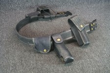 Black Utility Belt With 6 Assorted Attachments 44" Long
