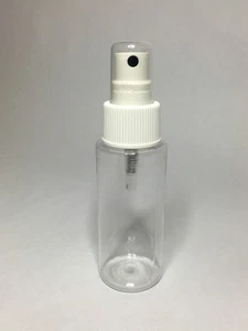 Empty 60ml PET Plastic Clear Cylindrical Bottles And White Spray Pump ANY AMOUNT - Bild 1 von 2