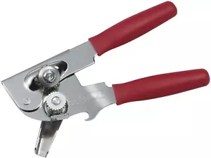 SWING-A-WAY Portable Manual Steel Can Opener with Bottle Opener - Red