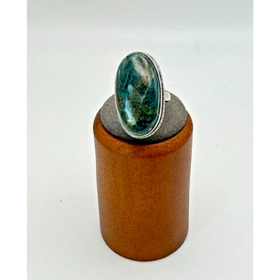 Anillo Estate Piedra Apatita Azul Piedra .925 Talla 6.5 - 10.15" Gramos - 1 1/4" Foto 1 de 3